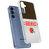 NFL Cleveland Browns White Striped Galaxy A55 5G Clear Case
