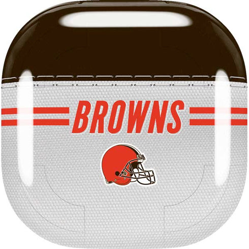 NFL Cleveland Browns White Striped Galaxy Buds Live Skin