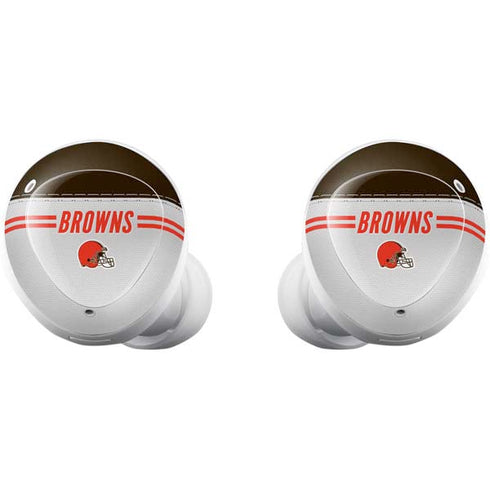 NFL Cleveland Browns White Striped Galaxy Buds Plus Skin