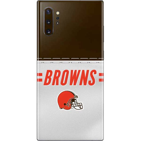 NFL Cleveland Browns White Striped Galaxy Note 10 Plus Skin