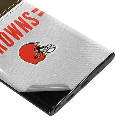 NFL Cleveland Browns White Striped Galaxy Note 10 Plus Skin