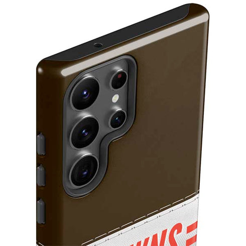 NFL Cleveland Browns White Striped Galaxy S23 Ultra Pro Case