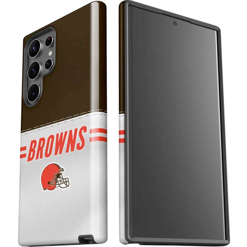 NFL Cleveland Browns White Striped Galaxy S23 Ultra Pro Case