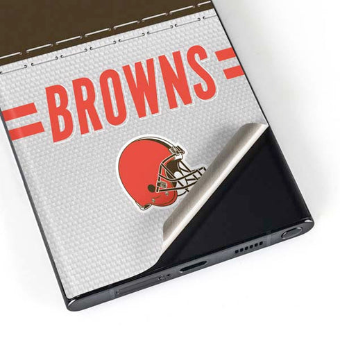 NFL Cleveland Browns White Striped Galaxy Skins