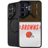 NFL Cleveland Browns White Striped Galaxy S24 FE Kickstand Case