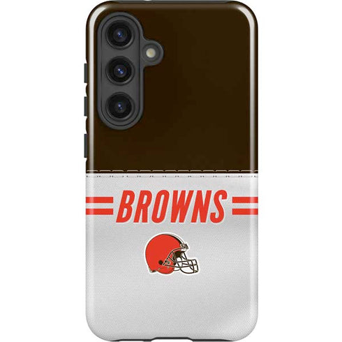NFL Cleveland Browns White Striped Galaxy S25 Impact Case