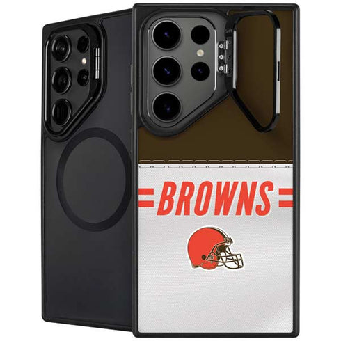 NFL Cleveland Browns White Striped Galaxy Cases