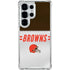 NFL Cleveland Browns White Striped Galaxy S25 Ultra Clear Case