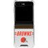 NFL Cleveland Browns White Striped Galaxy Z Flip6 Clear Case