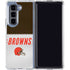 NFL Cleveland Browns White Striped Galaxy Z Fold5 5G Clear Case