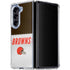 NFL Cleveland Browns White Striped Galaxy Z Fold5 5G Clear Case