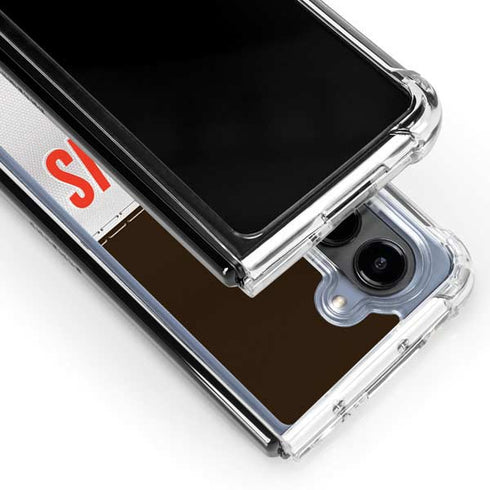 NFL Cleveland Browns White Striped Galaxy Z Fold5 5G Clear Case