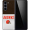 NFL Cleveland Browns White Striped Galaxy Z Fold5 5G Skin