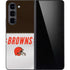 NFL Cleveland Browns White Striped Galaxy Z Fold5 5G Skin