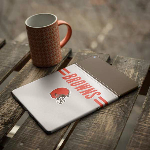 NFL Cleveland Browns White Striped iPad Skins