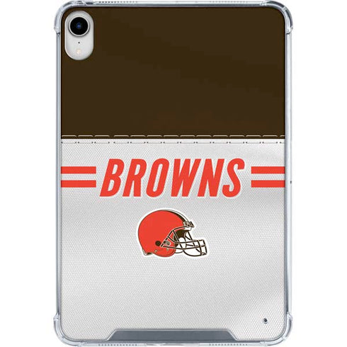 NFL Cleveland Browns White Striped iPad 11th Gen (2025) Clear Case
