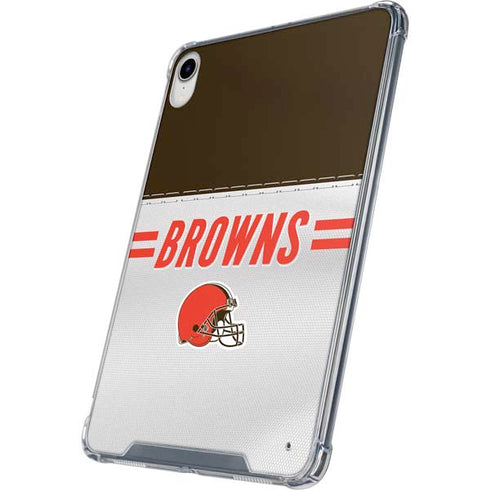 NFL Cleveland Browns White Striped iPad 11th Gen (2025) Clear Case