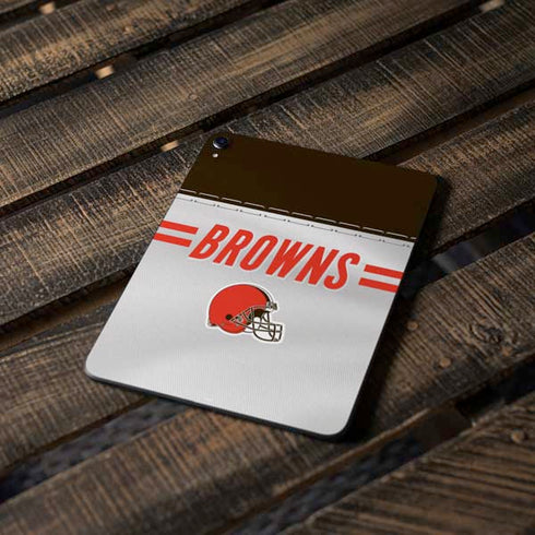NFL Cleveland Browns White Striped Apple iPad Pro Skin