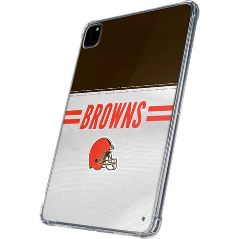 NFL Cleveland Browns White Striped iPad Pro 11in (2024) Clear Case