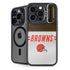 NFL Cleveland Browns White Striped iPhone 14 Pro Max Kickstand Case