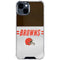 NFL Cleveland Browns White Striped iPhone 15 Clear Case