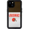 NFL Cleveland Browns White Striped iPhone 15 Plus Waterproof Case