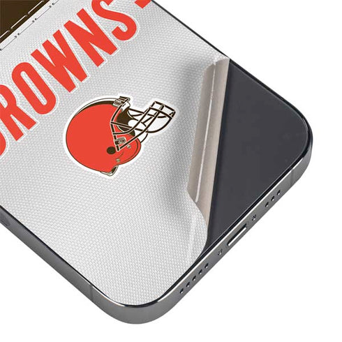 NFL Cleveland Browns White Striped iPhone 15 Pro Max Skin