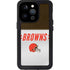 NFL Cleveland Browns White Striped iPhone 15 Pro Waterproof Case