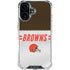 NFL Cleveland Browns White Striped iPhone 16 Clear Case