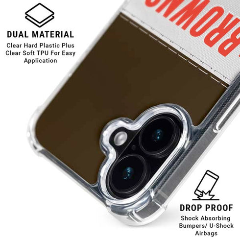 NFL Cleveland Browns White Striped iPhone 16 MagSafe Case