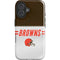 NFL Cleveland Browns White Striped iPhone 16 Plus Impact Case