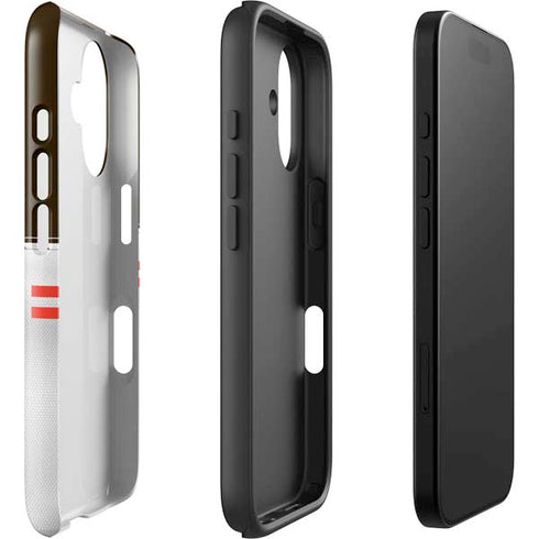 NFL Cleveland Browns White Striped iPhone 16 Plus Impact Case