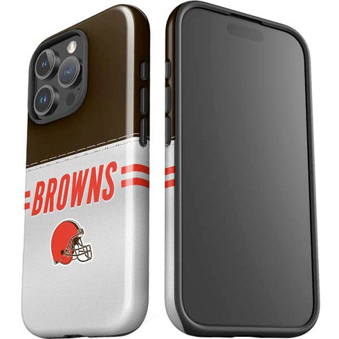 NFL Cleveland Browns White Striped iPhone 16 Pro Max Impact Case