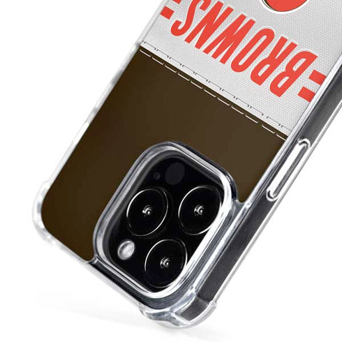 NFL Cleveland Browns White Striped iPhone 16 Pro Max MagSafe Case