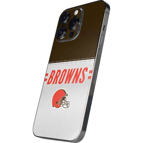 NFL Cleveland Browns White Striped iPhone 16 Pro Skin