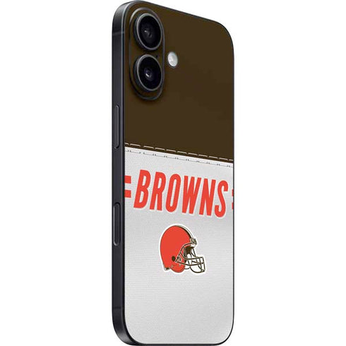 NFL Cleveland Browns White Striped iPhone 16 Skin