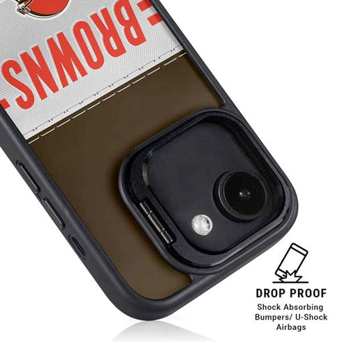 NFL Cleveland Browns White Striped iPhone 16e Kickstand Case