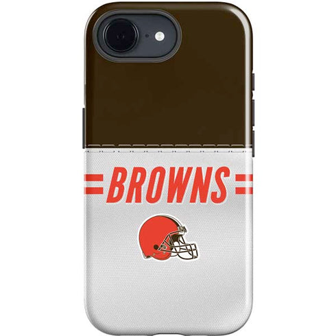 NFL Cleveland Browns White Striped iPhone 16e Impact Case