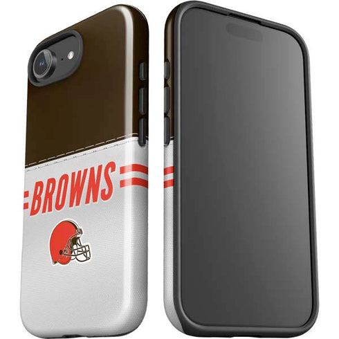 NFL Cleveland Browns White Striped iPhone 16e Impact Case