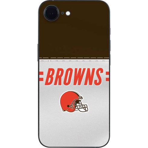 NFL Cleveland Browns White Striped iPhone 16e Skin