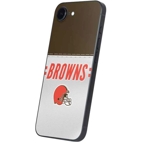 NFL Cleveland Browns White Striped iPhone 16e Skin