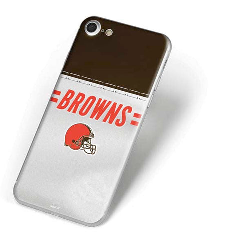 NFL Cleveland Browns White Striped iPhone 8 Skin