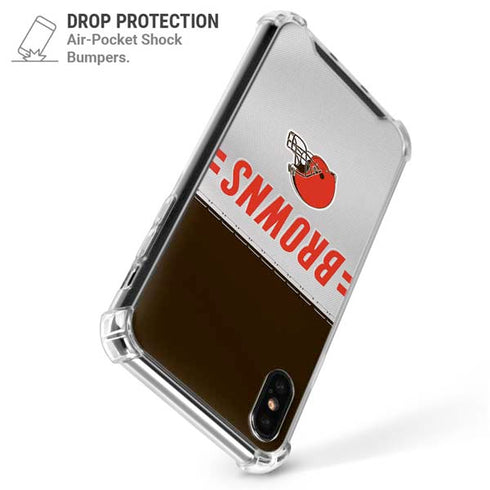 NFL Cleveland Browns White Striped iPhone X/XS Clear Case
