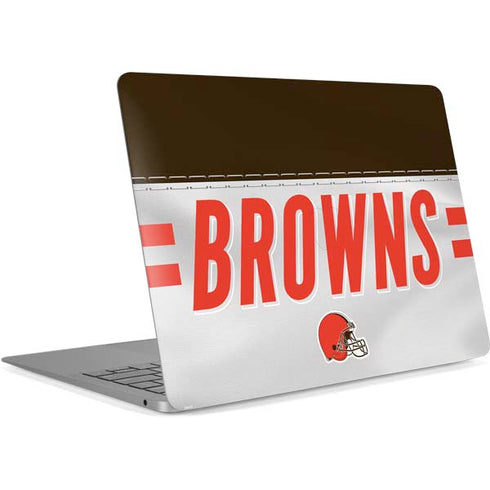 NFL Cleveland Browns White Striped Apple MacBook Air Skin