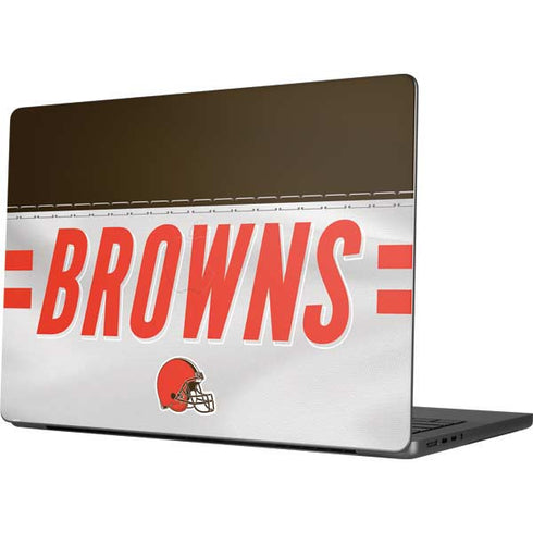 NFL Cleveland Browns White Striped Apple MacBook Pro 14-inch Skin