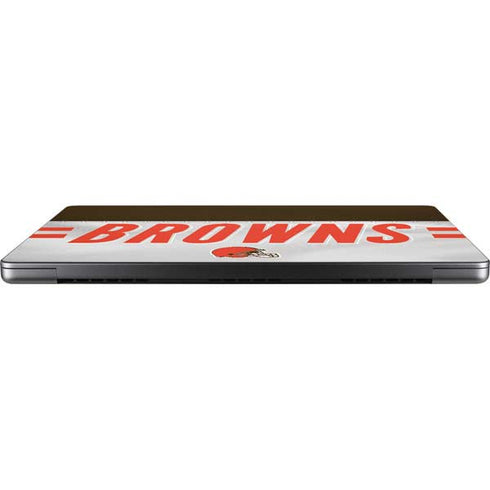NFL Cleveland Browns White Striped Apple MacBook Pro 14-inch Skin