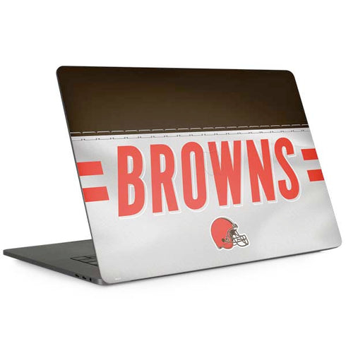 NFL Cleveland Browns White Striped MacBook Skins