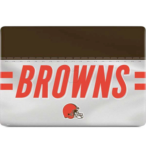 NFL Cleveland Browns White Striped MacBook Skins