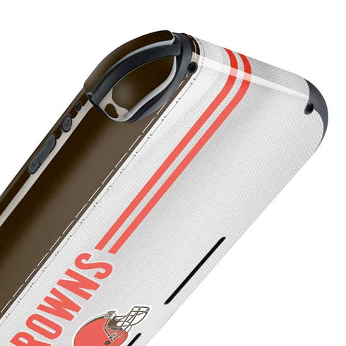 NFL Cleveland Browns White Striped Nintendo Switch Lite Skin