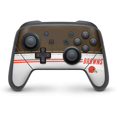 NFL Cleveland Browns White Striped Nintendo Skins